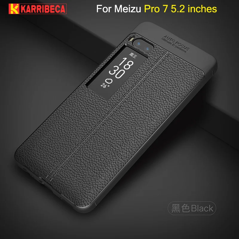 

Litchi strip silicone case for Meizu Pro 7 funda hoesje skal lychee leather pattern tpu cover for meizu pro7 coque etui kryt tok