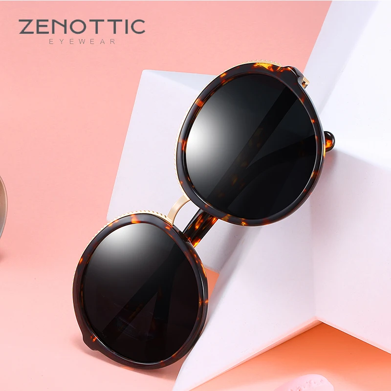 ZENOTTIC, UV400, поляризационные солнцезащитные очки, титановая ацетатная оправа, для мужчин и женщин, фирменный дизайн, для спорта на открытом воздухе, для вождения, солнцезащитные очки с коробкой