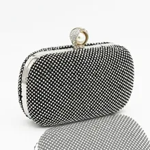 2016 Real Rushed Bolsa Feminina Double Faced Full Quality Evening Bag Rhinestone Ring Female Small The Bride Wedding Cross-body