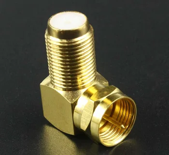 

5Pcs Copper Gold plated F Male Plug to F Female Jack Right Angle Adapter 90 Degree Coax TV F Connector