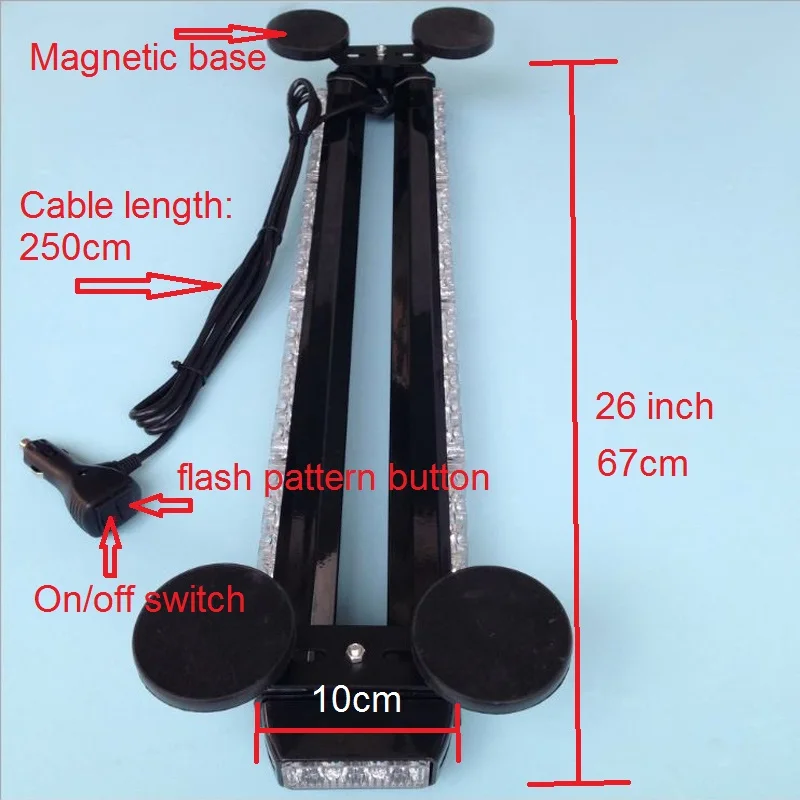 12v полицейские, пожарные монтируемая Автомобильная грузовик магнит на крыше крепления светодиодный мерцающий светильник бар аварийный флеш предупреждение Светильник лампы-маяки