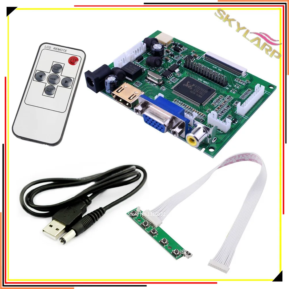 

Skylarpu Universal Raspberry Pi AT070TN90 AT070TN92 AT090TN10 AT090TN12 Kit HDMI VGA Input Driver Board