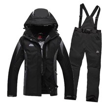 Free Shipping 2016 Men’s Ski Suit Waterproof Windproof Ski Jacket + Trousers Thicken Warm Clothing Pants Men Snowboard Mountaine
