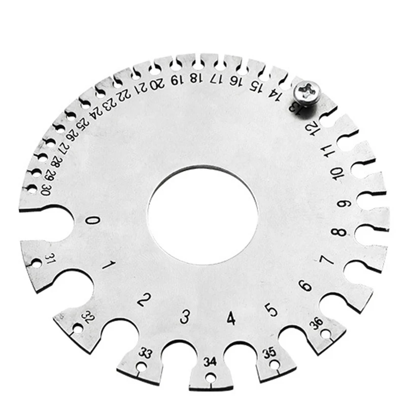 Stainless Steel 1-36 Round AWG SWG Wire Ruler Gauge Diameter Measurer Tool