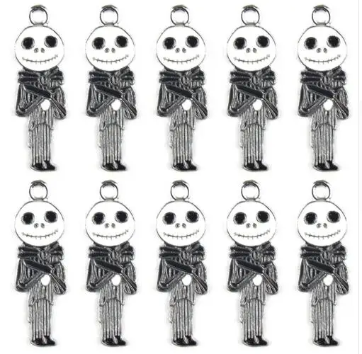 

20pcs cartoon The Nightmare Before Christmas Jack Enamel Metal Charm necklace Pendants DIY Jewelry Making Party Favors