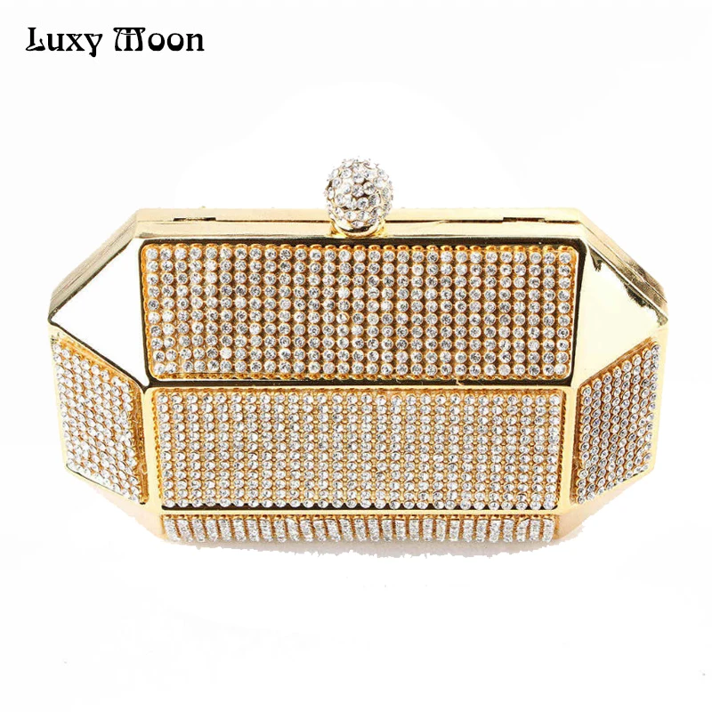 Luxy Moon Designer Clutch Dinner Purse evening bags luxury diamond Gold