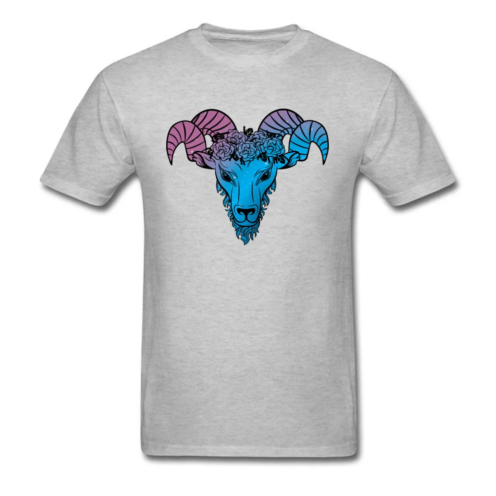 Aries Oversized Men T-shirts O-Neck Short Sleeve 100% Cotton Tops Shirts Casual Tops Tees Wholesale Aries grey