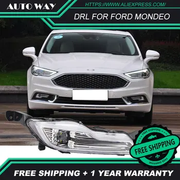 

Free shipping ! 12V 6000k LED DRL Daytime running light case for Ford mondeo 2018 fog lamp frame mondeo Fog light Car styling