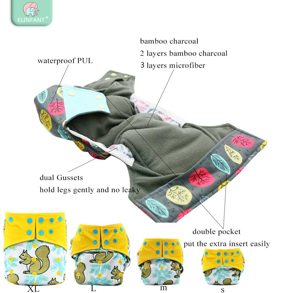 Newborn Baby Infant Pocket Cloth Diaper Nappy with Insert 0-5kg//0-12 pounds