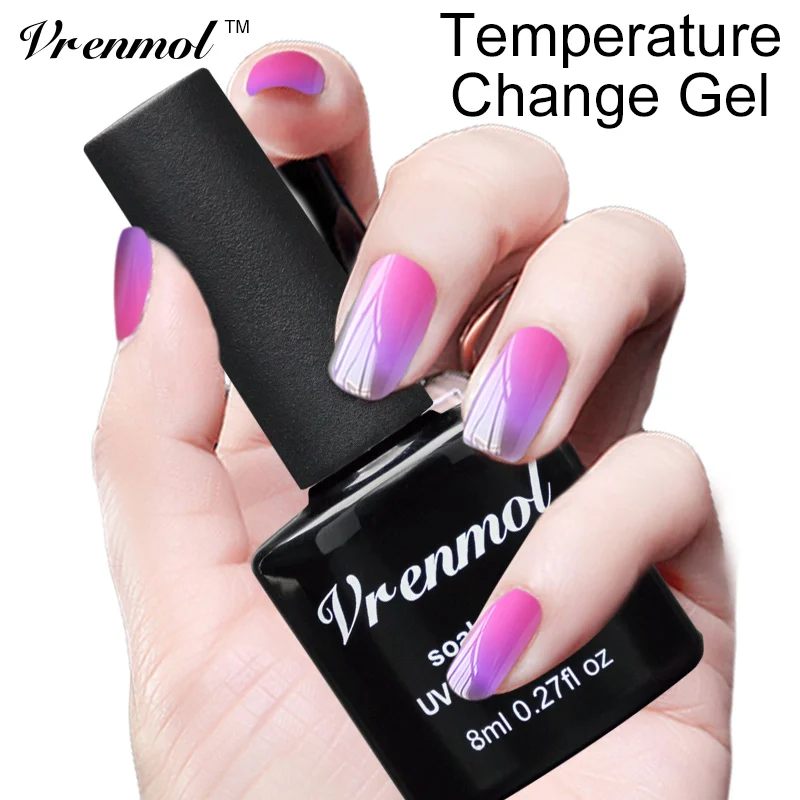 

Vrenmol 1pcs Chameleon Temperature Color Changing Nail Polish Thermal Color Change UV Gel Varnish Thermo Gel Lacquer