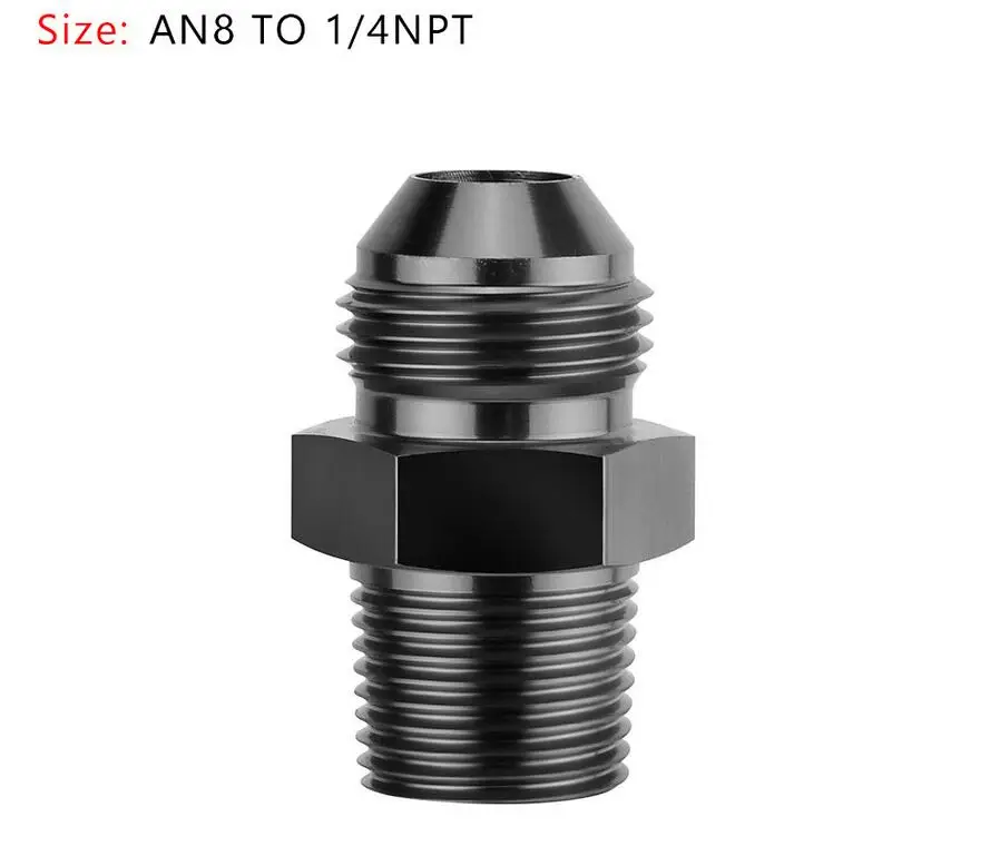 Areyourshop автомобильный 1 шт. AN4 AN6 AN8 AN10 AN12 NPT прямой Мазут Воздушный шланг фитинг Мужской адаптер автомобильные аксессуары - Цвет: AN8 TO 1 4NPT
