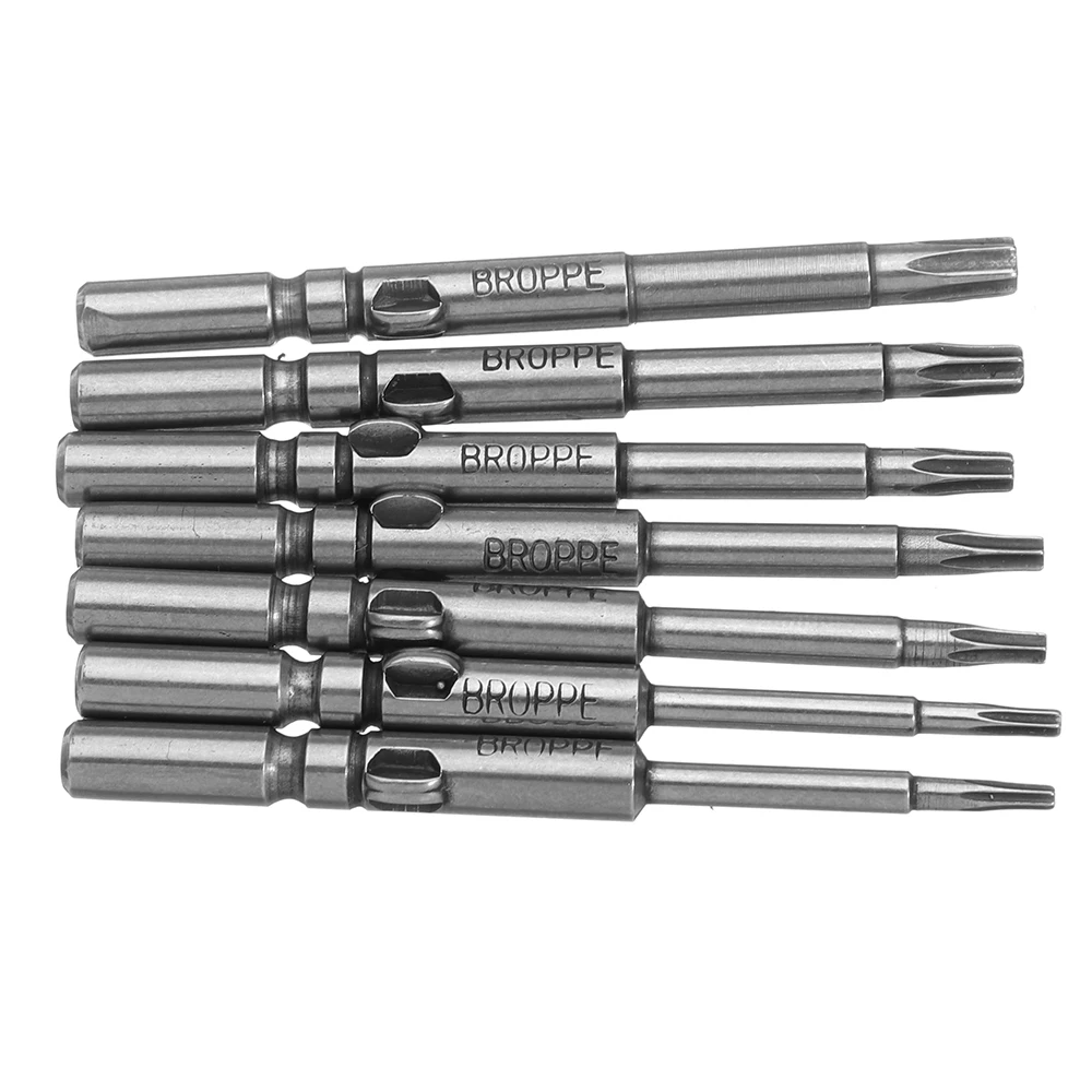 BROPPE 7 шт. T6-T20 Torx Магнитный S2 Сталь отвертки набор 5 мм круглый хвостовик электрические отвертки ручной инструмент