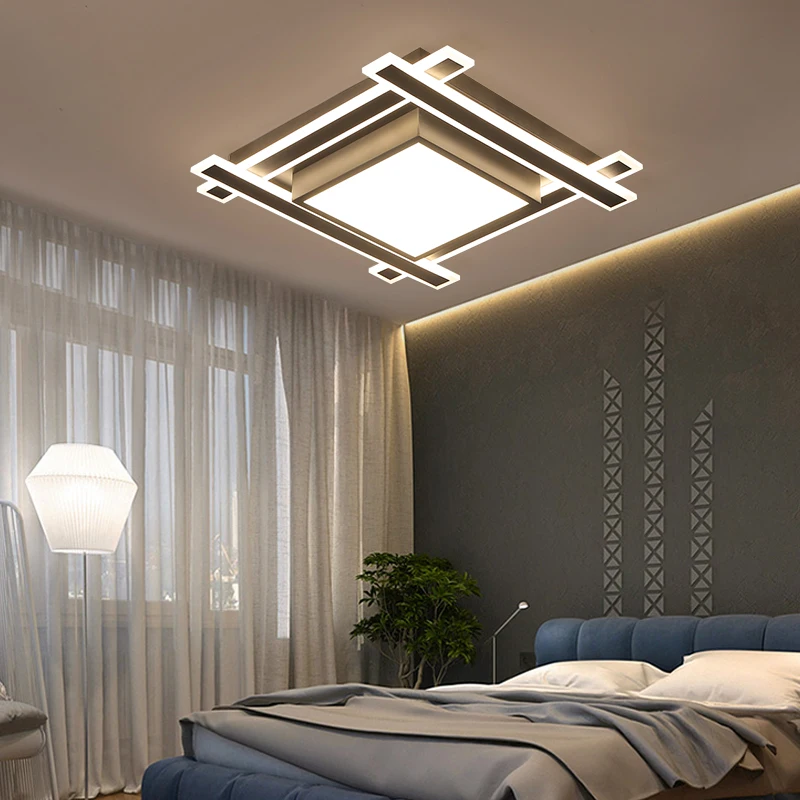 

VEIHAO Modern acrylic LED ceiling light Overlapping frames large luxury ceiling lamp for living dining bed room luster avize