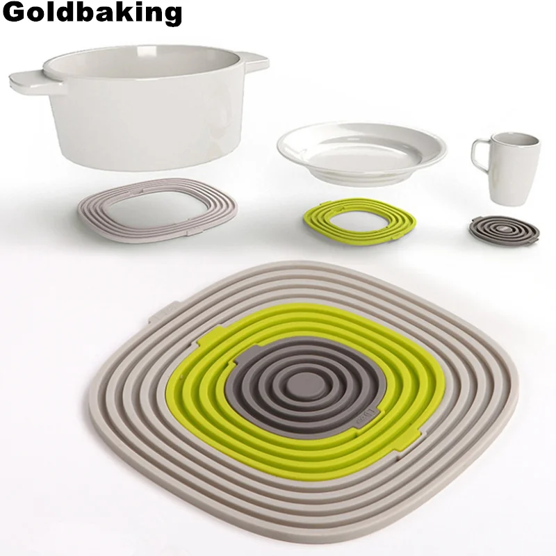  3 In 1 Silicone Pot Mat Non Slip Table Heat Resistant Insulated Coaster Trivet Mats Plate Cup Pads