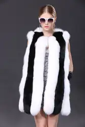 Меховой жилет пальто роскошный искусственный лиса теплая Для женщин пальто жилеты Зимняя мода меха Для женщин пальто куртка Gilet VESTE 4XL