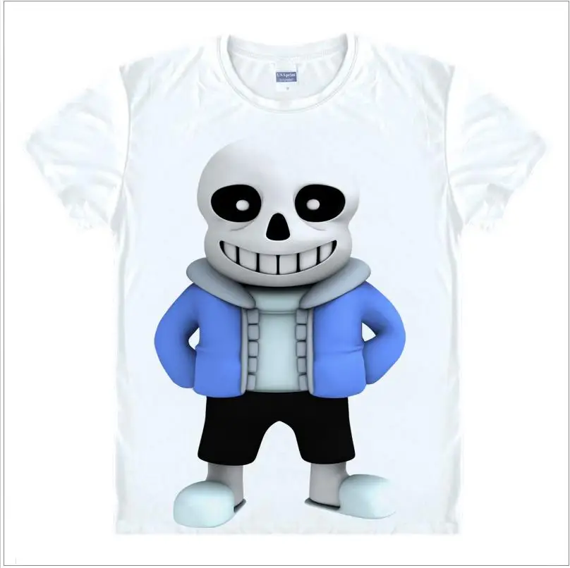 Игра «Undertale» футболка с коротким рукавом Undertale sans and papyrus футболка для подростков череп brother аниме одежда подарок Топ футболки - Цвет: 3