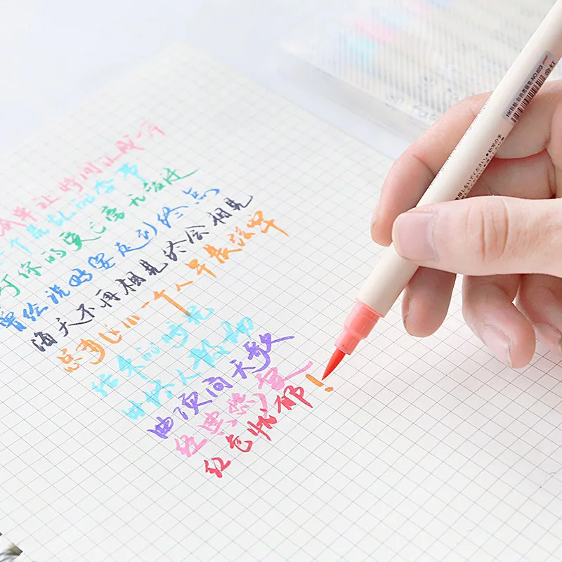

10 pcs/box Colorful Soft Head Brush Pen Art Painting Writing Pen Calligraphy Pens for Painting and Calligraphy Practice Tool