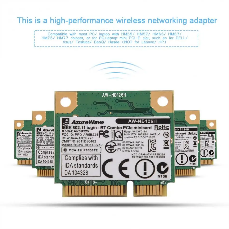 2 4G Bluetooth Wi Fi сетевая карта для Mini PCI E в 1 беспроводная слот карты DELL Asus Toshiba BenQ|wifi