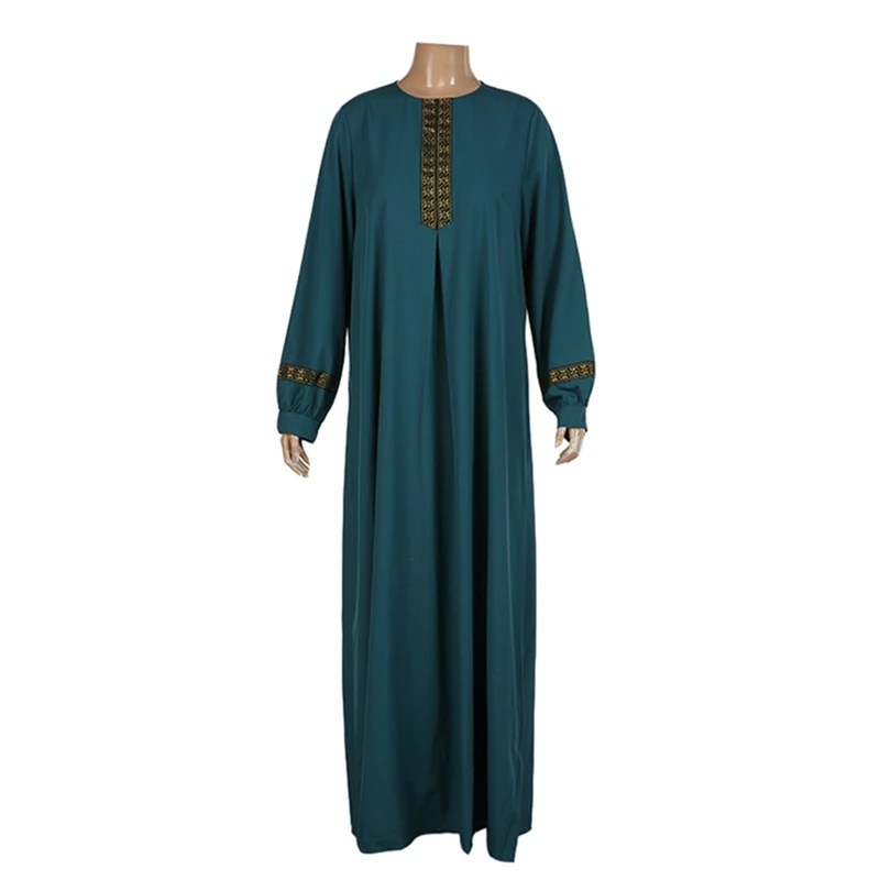 MONERFFI, Осеннее женское платье, плюс размер, длинный рукав, с принтом, Абая, джилбаб, мусульманское макси платье, повседневное, кафтан, длинное платье, длинный халат, туника
