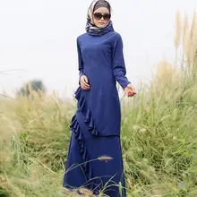 S-5XL plus size muslim adult female prayer ruffer stitching abaya turchi turkish hijab abaya islamic dress wj78 custom made