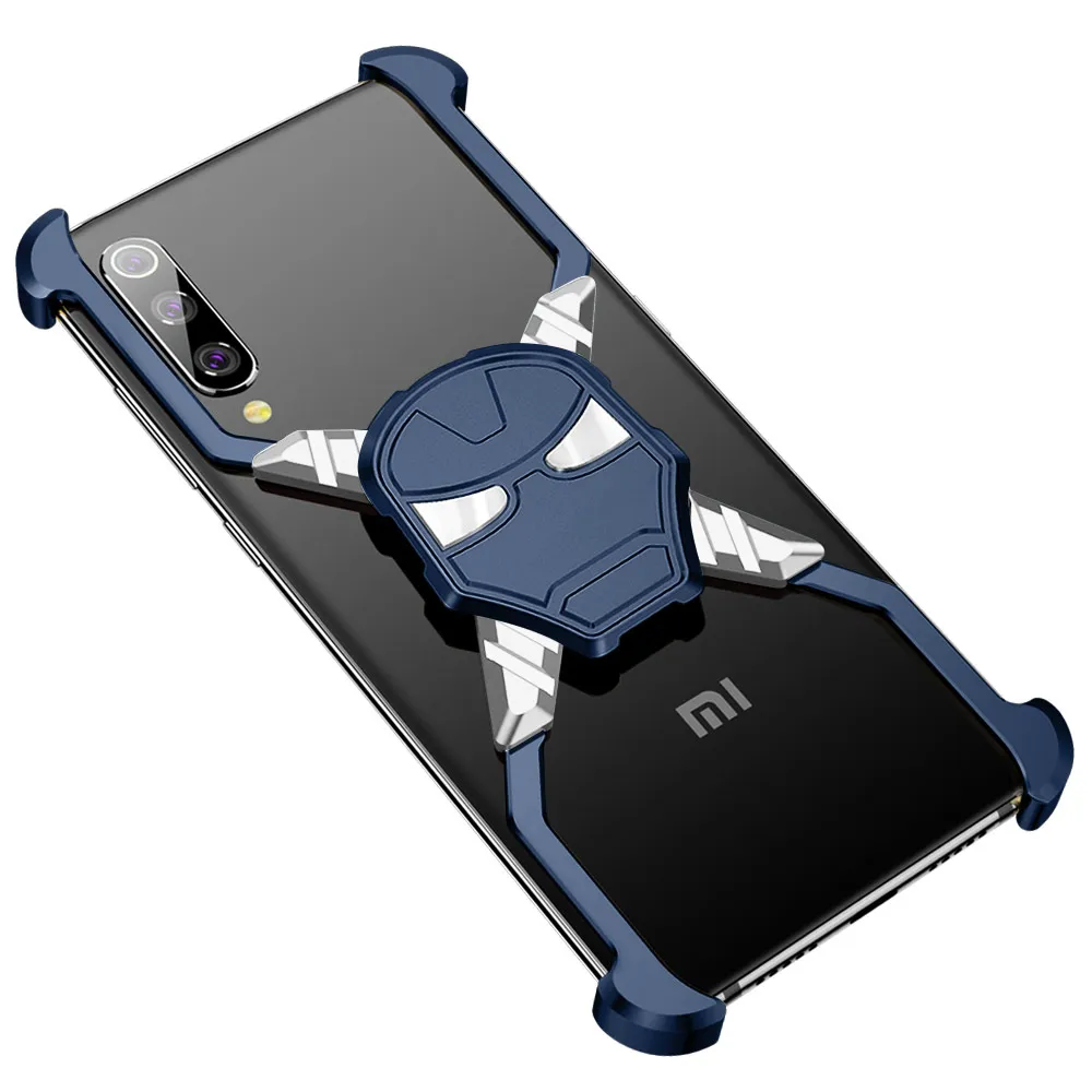 Железный человек роскошный металлический чехол для Xiaomi Mi 9 чехол персональный металлический бампер противоударный чехол для телефона для Xiaomi Mi 9 - Цвет: blue