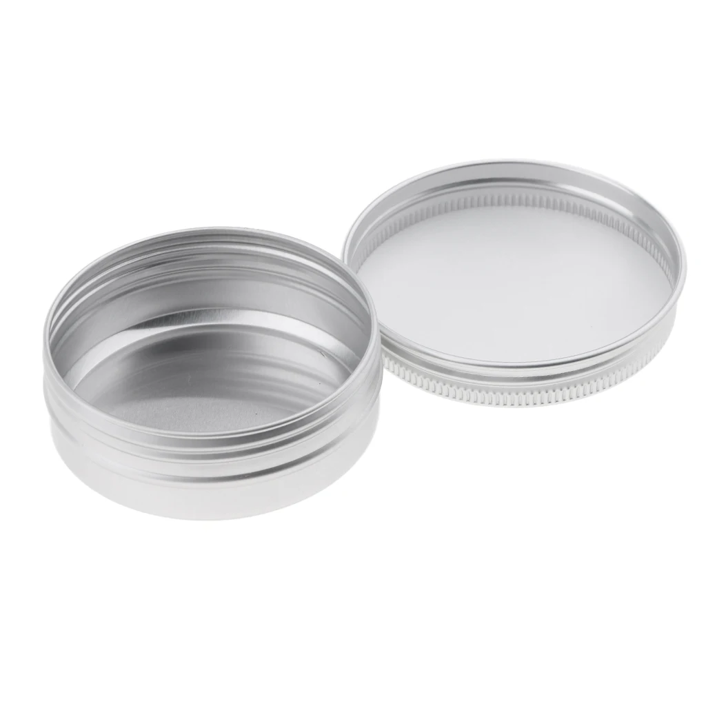 60ml Empty Aluminium Cosmetic Pot Jar Tin Container Box Screw Lid Can Bottle Case Craft Lot - Silver Colors (8 Pack)