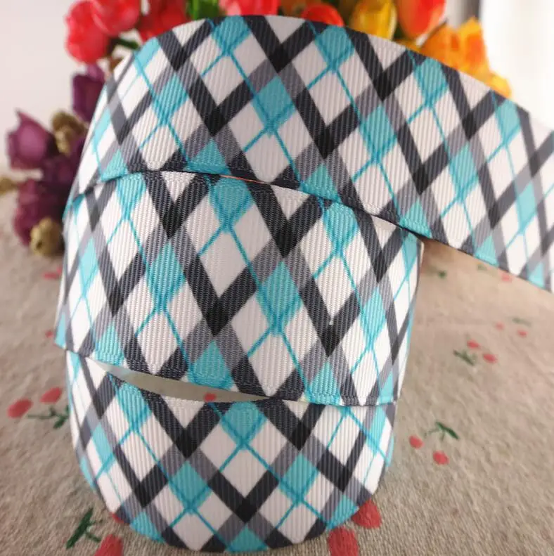 18032210 1" 25mm or 1.5" 38mm 5 yards/lot lattice printed grosgrain ribbons grid ribbon DIY handmade materials ribbon decoration ribbon supplies grosgrain ribbon