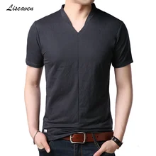 Liseaven футболки мужские s Повседневная футболка мужская летняя футболка с коротким рукавом и v-образным вырезом короткая футболка футболки топы
