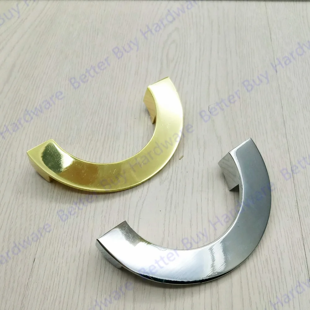 

Hole CC 96mm Golden/Silver color semi-circle furniture handle kitchen cabinet handle drawer pulls with base