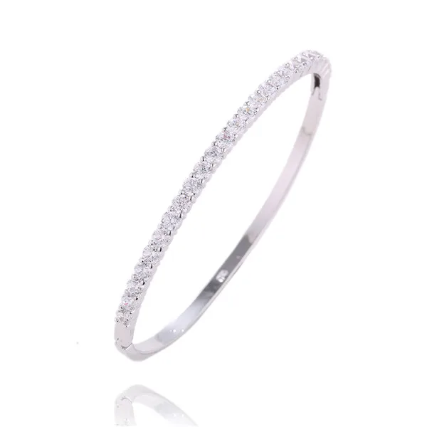 

SHUANGR Luxury Brand Design Silver Color Bracelets Mini CZ Crystal Bangles Jewelry For Women femme