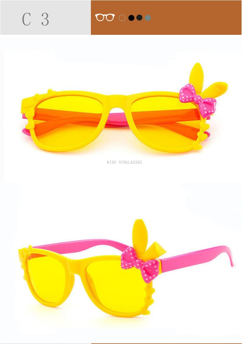 jumlai New Children Rabbit ears Sunglasses Kids Designer Shades For Girls Boys Goggle Baby Glasses Oculos Infantil  (9)