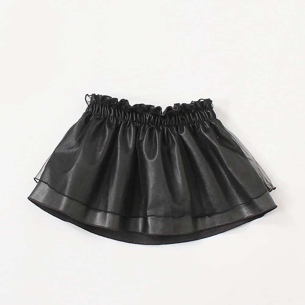 K06594Black Welaken/детская одежда однотонные юбки из искусственной кожи для девочек модная одежда для детей ясельного возраста г. новые стильные мини-юбки для От 3 до 10 лет - Цвет: K06594Black