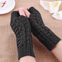 Feitong, женские перчатки с полупальцами, зимние теплые шерстяные вязаные перчатки, мягкие теплые варежки, перчатки гуанты, mujer, новинка