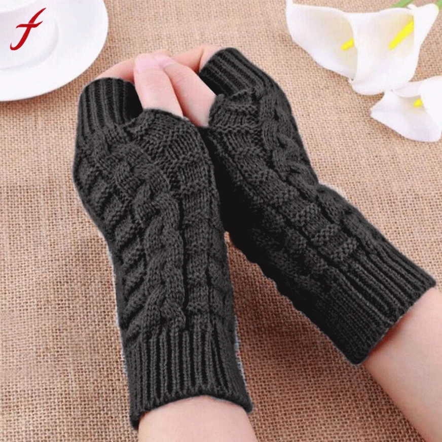 con pomp/ón YK.Hapyshop Guantes de invierno para beb/é para exteriores beige Random Color sin dedos