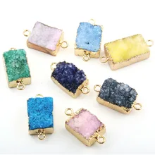8 цветов кристалл натуральный камень Кулон Нерегулярные DIY для ожерелья или ювелирных изделий 32*15*10 мм по 1 шт