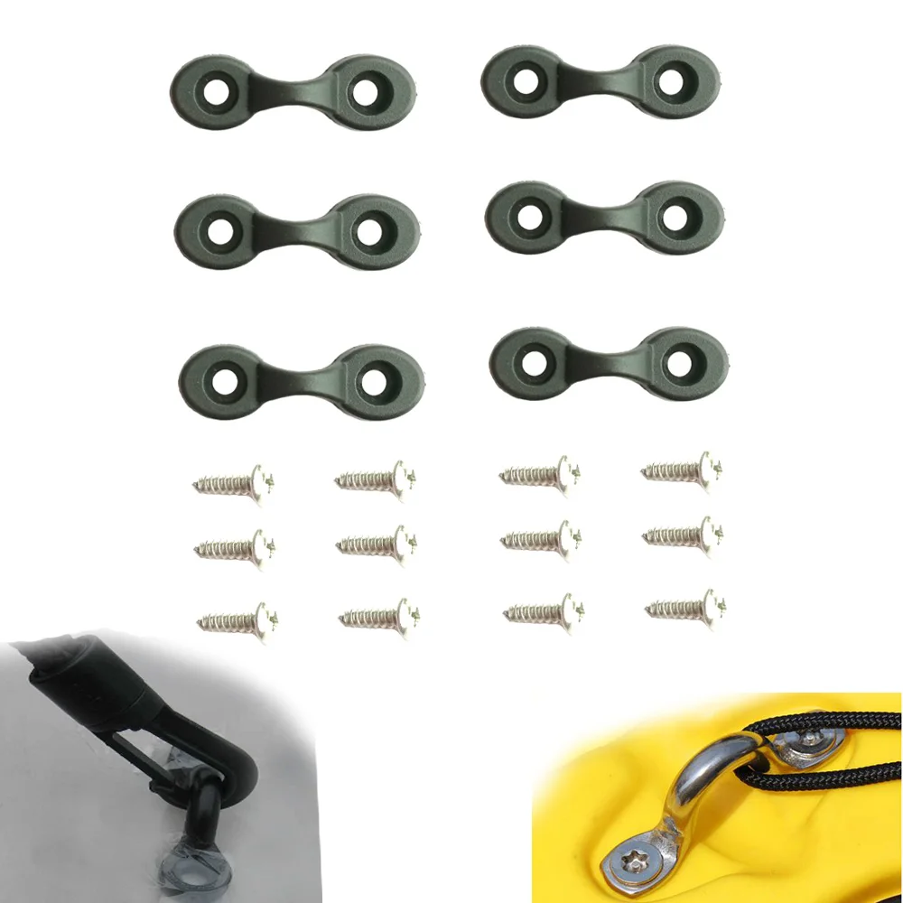 6pc Marine Boat Canoe Kayak Pad Strap Eye Deck Loop Tie Downs Nylon