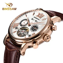 BINSSAW Men Luxury Brand Men Automatic Mechanical Watch Tourbillon Business Leather Man Calendar Watches relogio masculino BINSSAW Men Luxury Brand Men Automatic Mechanical Watch Tourbillon Business Leather Man Calendar Watches relogio masculino