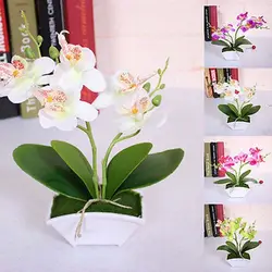 Искусственные бабочки орхидеи цветок растения в горшок поддельные домашний Декор Свадебная вечеринка украшения дома