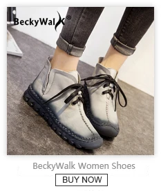 BeckyWalk/зимняя женская обувь из натуральной кожи; ботильоны больших размеров; женские ботиночки с круглым носком; женские короткие зимние ботинки; WSH3067