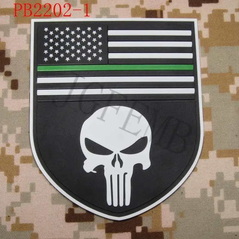 The Thin Green Line Devgru Seal Team Punisher American Flag 3d Pvc Patch Other Collectable Patches Collectables