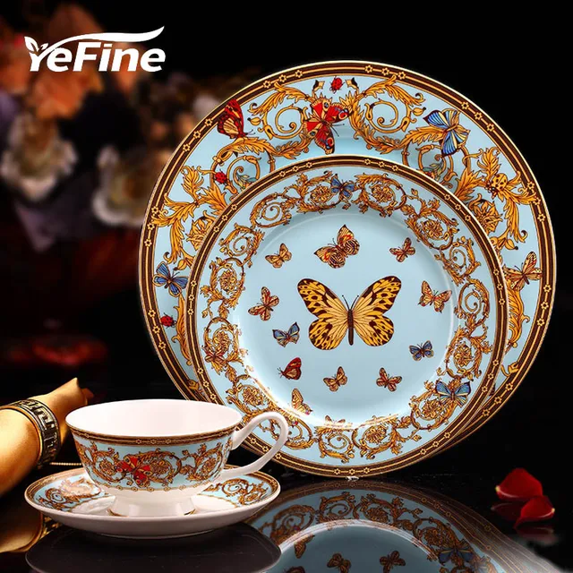 YeFine Bone Porcelain Tableware Luxury England Bone China Dinnerware