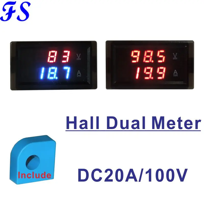 

DC 100V 20A Voltmeter Ammeter Measuring Tools for Amp Volt Voltage Current Meter Gauge Tester Panel Digital LED Display for Car