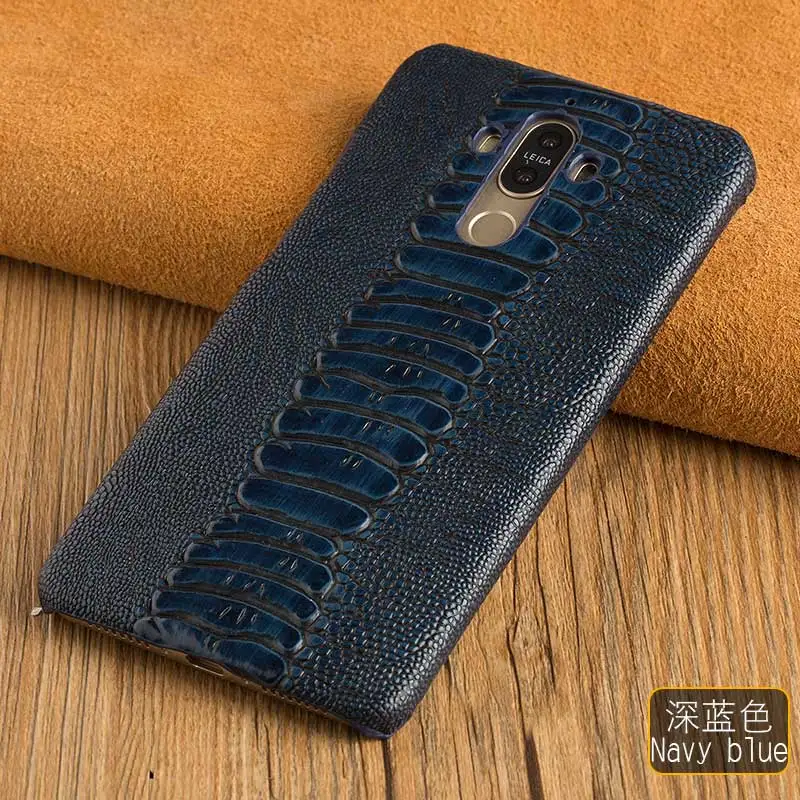 Чехол LANGSIDI для LG V30 V40 V50, чехол из натуральной кожи, роскошный чехол из кожи страуса для LG g5 G6 G7 G8S fundas - Цвет: Blue