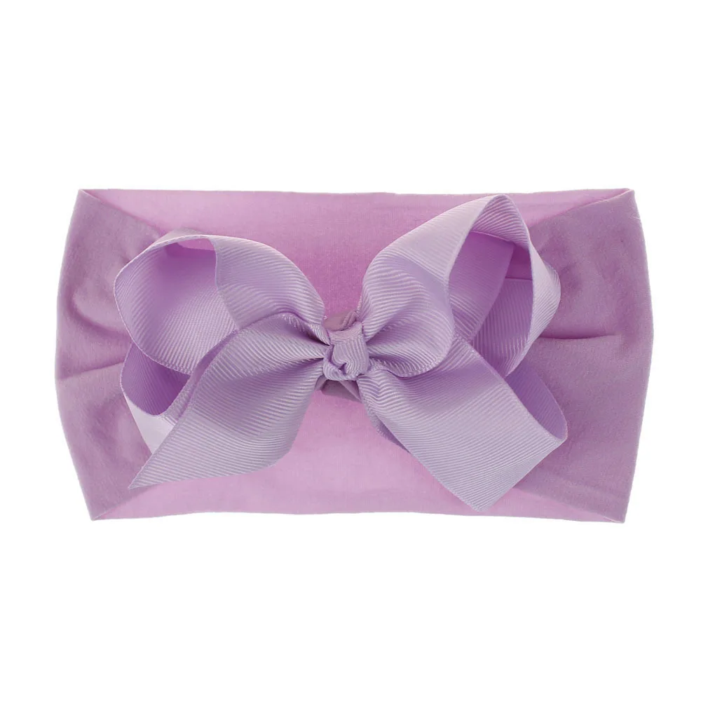 nylon bow headband lilac 