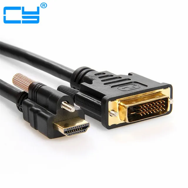 HDMI 1.4 1080P With Lock Screws Panel Mount Male to DVI Male Audio