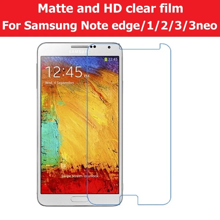 

HD Clear Glossy Film For Samsung Galaxy Note Edge N9150 Note1 N7000 Note2 N7100 Note3 N9000 Note3 Neo N7505 Matte Film+cloth