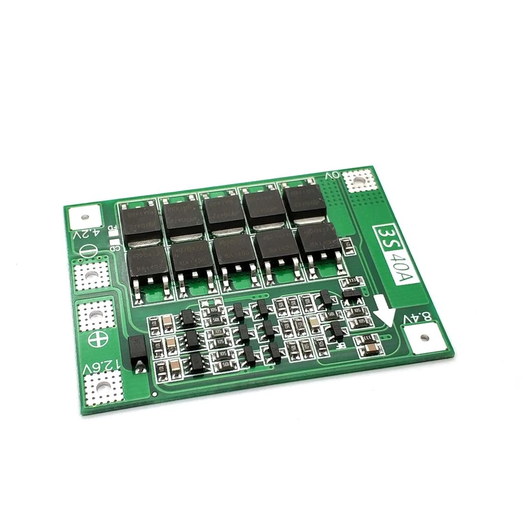 Защитная плата PCB BMS для зарядки литий ионных батарей 3S 40A двигателя перфоратора