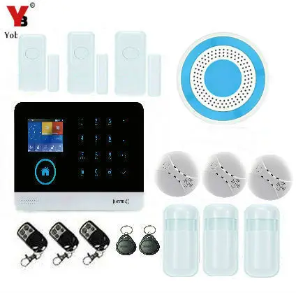 

YobangSecurity WIFI GSM RFID Wireless Home Security Alarm System with Wireless Flash Siren Android IOS Smart Phone APP Control