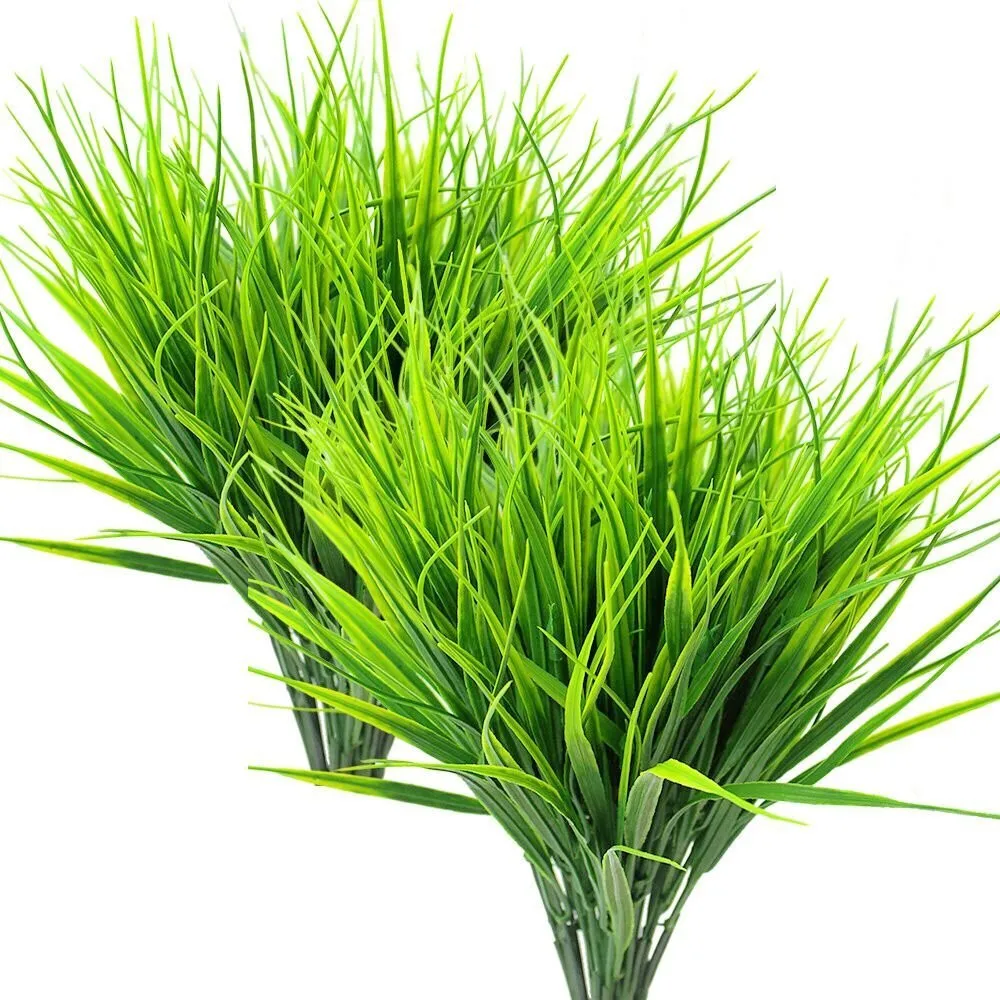 Поддельные зелени кустарники пшеничная трава Окно 8 шт. искусственные уличные зеленые растения в горшках декоративные пластиковые имитация травы* 21