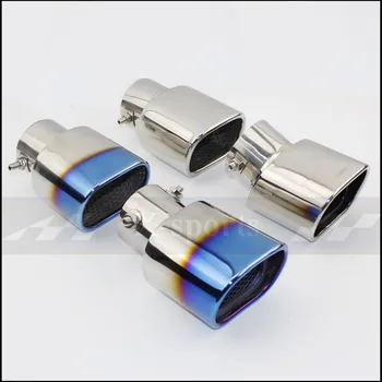 

Car Styling Exhaust Muffler System Tail Pipe Outlet Nozzle End Belt Net Universal Oval ID 60MM Stainless Steel Trim Tip